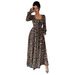 Women's Leopard Print Long Sleeve Dress – Stylish Fall & Winter Dress With Comfort Fit, Soft Stretch Fabric, Elegant A-Line Silhouette_ecoleips.com