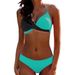 Women's Clothing Bikini Sexy Color Matching Cross Hard Pack Split Swimsuit Women_ecoleips.com