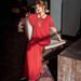 Red Embroidered Halter Neck Dress With Tassel Details & High Slit - Elegant Evening Gown_ecoleips.com