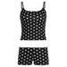 European American Style Digital Print Polka Dot Sleeveless Tank Top And Shorts Two-piece Set, New Summer Sporty Casual_ecoleips.com