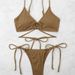 Women's Clothing Swimsuit Women's Summer New Sexy Ins Bikini Suit Solid Color Lace Up Durable Backless Swimsuit_ecoleips.com