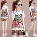 Summer Plus Size Women's Loose T-Shirt Floral Fashion For Chubby Sisters, Stylish And Age-Reducing Slimming Shorts_ecoleips.com