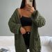 Women’s Longline Knit Cardigan – Striped & Textured Open Front Sweater (40-52) | Boho-Chic Lightweight Cover-Up_ecoleips.com