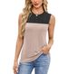 Women's Clothing Women's Tops Casual Stitching Contrast Color Round Neck Sleeveless Vest_ecoleips.com