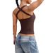 Y2k Wide Strap Tube Top For Women | Stretchy Ribbed Camisole In Army Green, Brown, Wine Red, White, Pink, Crimson_ecoleips.com