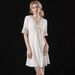 Silk Pajamas Women's Lace Sexy Nightgown Thin Ice Silk Short-sleeved Loungewear_ecoleips.com