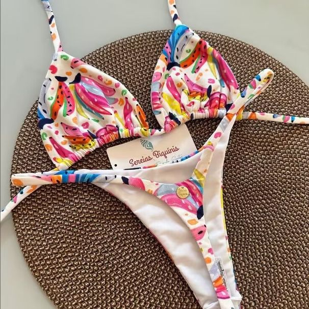 Women's Clothing Sexy Bikini Swimsuit Beachwear With Special Fabric Print Summer Vacation Polyester_ecoleips.com
