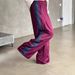 Women's High Waist Wide Leg Pants Casual Slimming Drapey Straight Leg Floor Length Side Stripes Cotton Elastic Waist_ecoleips.com