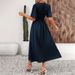 European And American Women's Dress With Lotus Leaf Sleeves And Split Elastic Waist, Solid Color Long Skirt, Summer Women's Youthful Feeling_ecoleips.com