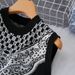 Women's Clothing Retro Jacquard Knitted Suit Women's Sleeveless Vest Mid Length Skirt High End Lady Two Piece Suit_ecoleips.com