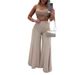 Women's Clothing Slim Temperament Long Wide Leg Pants Sexy Top Solid Color_ecoleips.com
