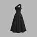 Women's Clothing Sexy Off-Shoulder Sleeveless Sleek & Stylish Dress Fashion Pleated A-Line Waist Fashion_ecoleips.com