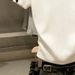 Women's White Bow Tie Short Sleeve T-Shirt Spring/Summer Fashionable Slimming Knitted Round Neck Sweater_ecoleips.com