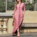 Women's Floral Print Cotton Dress Casual Lapel Long Sleeve Button Shirt Robe For Holiday_ecoleips.com