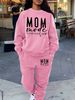 Women's Autumn And Winter Hip-hop Casual Street Letter Printed Round Neck Sports Shirt+sports Pants Warm Suit-647_ecoleips.com