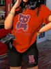 Summer Women's Casual And Fashionable Cartoon Bear Pattern Print Loose T-shirt+shorts Two-piece Sportswear Suitable For Daily Wear-98_ecoleips.com