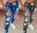 Women's High-Waisted Ripped Skinny Drawstring Pants Elastic Waist Trendy Denim European American Style 2025_ecoleips.com