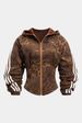 Women's Clothing New Fashion Loose Letter Hooded Knitted Jacket Jeans Two Piece Suit_ecoleips.com
