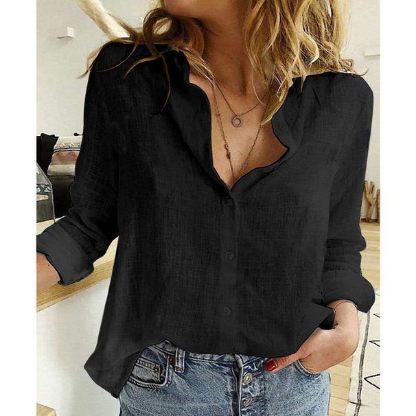 White Women's Cotton Linen Long Sleeve Shirt Loose Fitting Spring Autumn New Style Sun Protection Casual Top_ecoleips.com