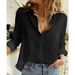 White Women's Cotton Linen Long Sleeve Shirt Loose Fitting Spring Autumn New Style Sun Protection Casual Top_ecoleips.com