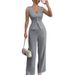 2026 Spring New Women's Clothing European And American Cross-Border Fashion Commuting Solid Color Two-Piece Pants_ecoleips.com