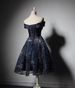 Women's Clothing Navy Blue One Shoulder Performance Costume With Straps And Mesh Style Summer Fashion Medium Length Puffy Skirt Small Dress_ecoleips.com