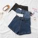 Women's Trendy Rolled up Denim Shorts Summer Thin A-Line Straight Leg Casual Wide Leg Hot Pants Hot Summer New_ecoleips.com