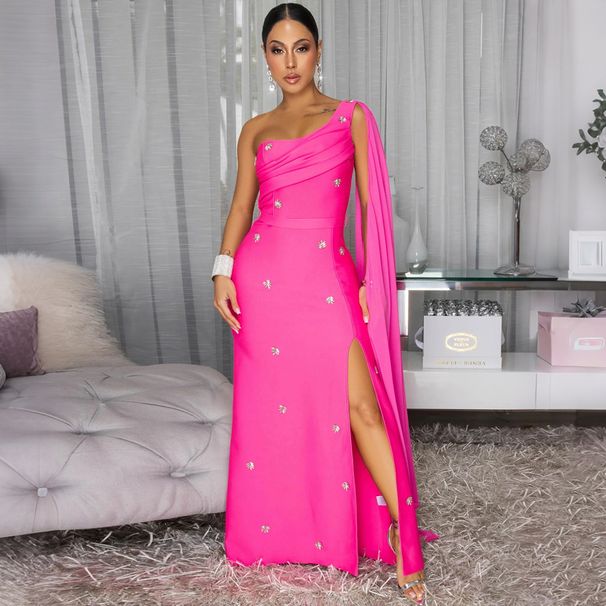 Women's Clothing Sleeveless Long Dress Slit Cape Style Fashionable American Style_ecoleips.com