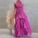 Sexy Lady Halter Sleeveless Evening Dress Casual Ruffle Pleated Solid Color Long Dress Fashion Summer Sleeveless Holiday Dresses_ecoleips.com