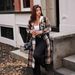 Women's Oversized Plaid Wool Coat – Autumn Winter Long Hooded Trench Coat, Slit Design, Loose Fit, European & American Style (Brown, Sizes S-XXL)_ecoleips.com