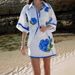 Women's Clothing Women's Casual Positioning Printed Linen Short Sleeved Shirt Hip Skirt Set_ecoleips.com