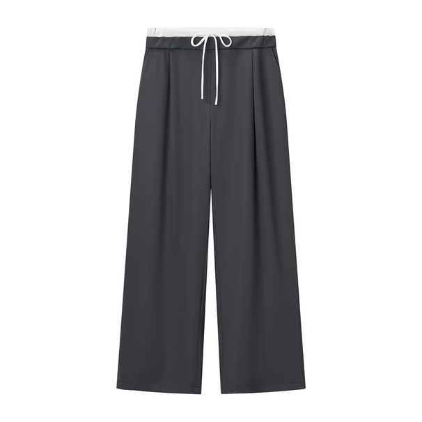 Women's Fashion Wide-Leg Pants – Stylish Double-Waist Trousers For Casual & Office Wear (Blue, Brown, Black, Beige, Gray, Cream Stripe)_ecoleips.com