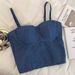 Women's Clothing Denim Suspenders With Chest Pad Vest For Women Summer New Sexy Slim Temperament Bottoming Beautiful Back Sleeveless Top_ecoleips.com