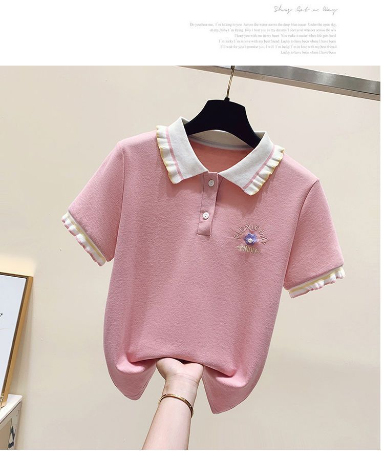 Women's Clothing Elegant Ethnic Style Women's Collar Top With Ruffled Embroidery Stylish Suit Set Youthful Jeans Outfit_ecoleips.com