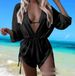 Classic Bikini Set For Women - Soft Padded Swimwear 3-Piece With Adjustable Straps (White/Black Solid Color)_ecoleips.com