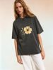Women's Loose Fit Vintage Tee, Washed Finish Short Sleeve Top, Comfortable Casual Wear For Daily Activities_ecoleips.com