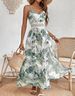 Women's Clothing Summer New Holiday Style Elegant Flower Print Dress_ecoleips.com