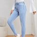 Women’s Slim Fit Stretch Jeans - Classic Sky Blue Skinny Denim Pants, Comfortable High Elasticity Casual Trousers For Daily Wear_ecoleips.com