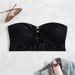 Women's Black Strapless Bikini Top - Sexy Hollow Out Beach Swimwear_ecoleips.com