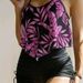 Women's Clothing Printed Multi Color Large Lotus Leaf Bra Drawstring Boxers_ecoleips.com