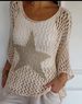 Women's Clothing Five Star Round Neck Sweater Female Commuting Elegant Three Quarter Sleeve Top Air Conditioning Shirt_ecoleips.com