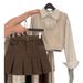 girl Plus Size Women's Autumn Outfit 2024 New Elegant Slimming Vest Shirt High Waist Skirt Three-Piece Set Trendy_ecoleips.com