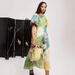 Women's Clothing Graffiti Lantern Sleeve Casual Fashion Round Neck Linen Dress_ecoleips.com