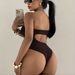 Women's Clothing One Piece Strapless Bikini Solid Color Sexy Backless Swimsuit Clothing_ecoleips.com