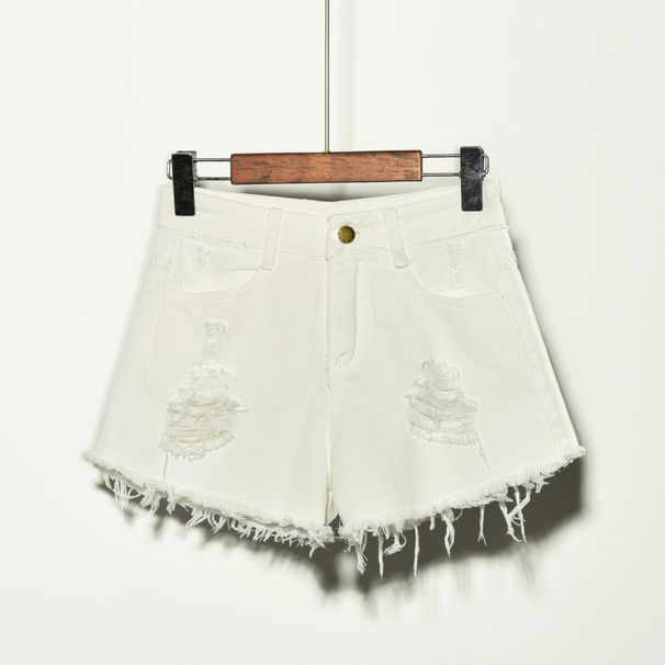 Women’s Clothing Women's Fat MM Denim Shorts Ripped Elastic Large Size Women's Denim Shorts_ecoleips.com