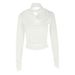 AC530 New Cross-Border Knitted Design Halter Neck Long Sleeve Slim Fit Versatile T-Shirt For Layering Or Wearing Alone_ecoleips.com