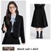 Women's Professional Blazer And Skirt Set Youthful Academic Style for Interviews Speeches And Formal Occasions Wrinkle-Resistant Polyester Blend_ecoleips.com