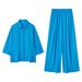 Trafzains Wholesale Spring Wind Loose Shirt Wide Leg Pants Casual Suit_ecoleips.com