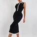 Women's Clothing Summer Fashion Lapel Knit Midi Dress For Women Slim Fit Elegant Bodycon Sleeveless_ecoleips.com