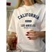 Women's Vintage California Los Angeles Graphic T-Shirt Short Sleeve Casual Cotton Tee Classic Colors True To Size_ecoleips.com